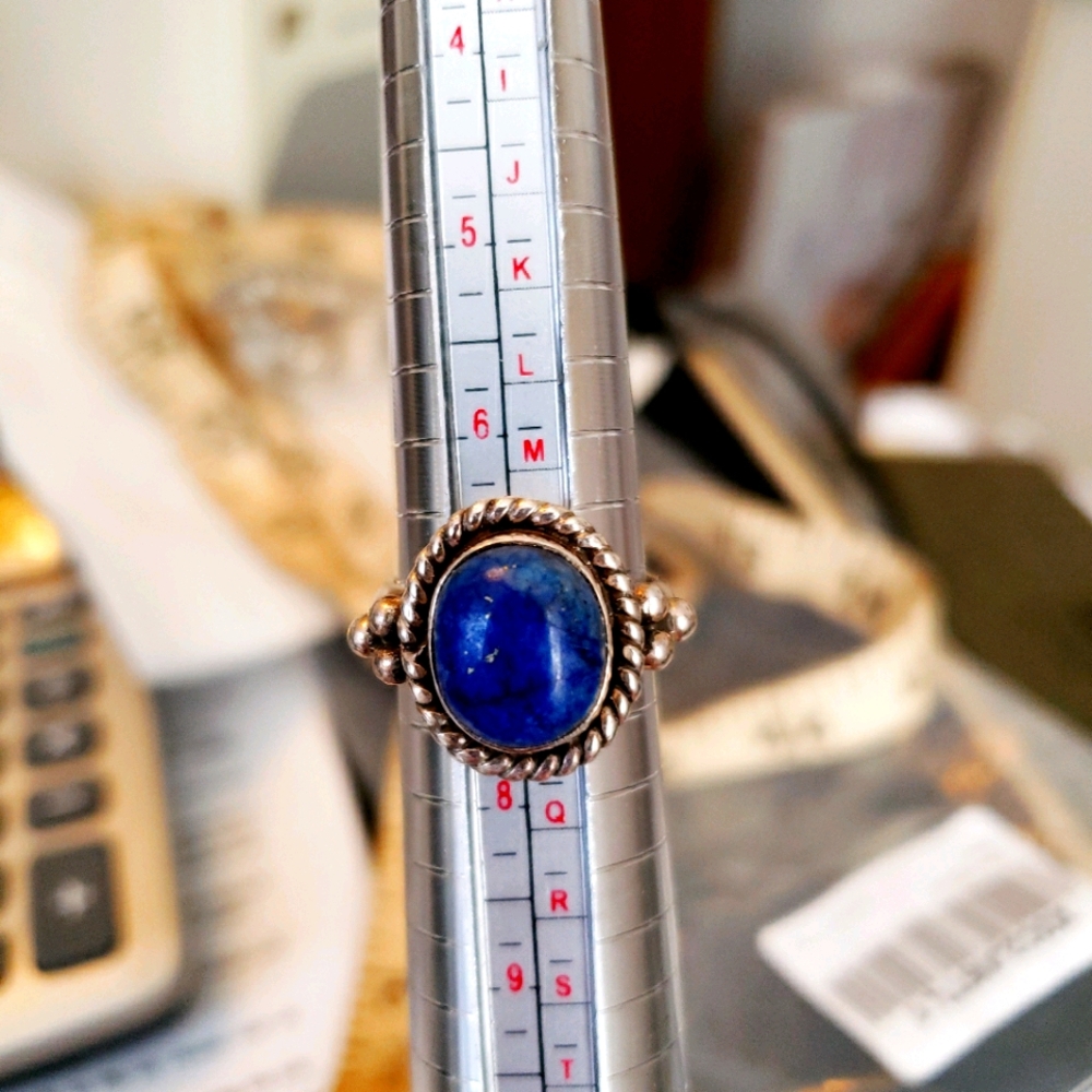 VINTAGE BLUE STONE ART DECO RING